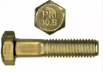 M20-2.50X160MM METRIC HEX CAP SCREWS, GR 10.9, ZY [10/BOX]