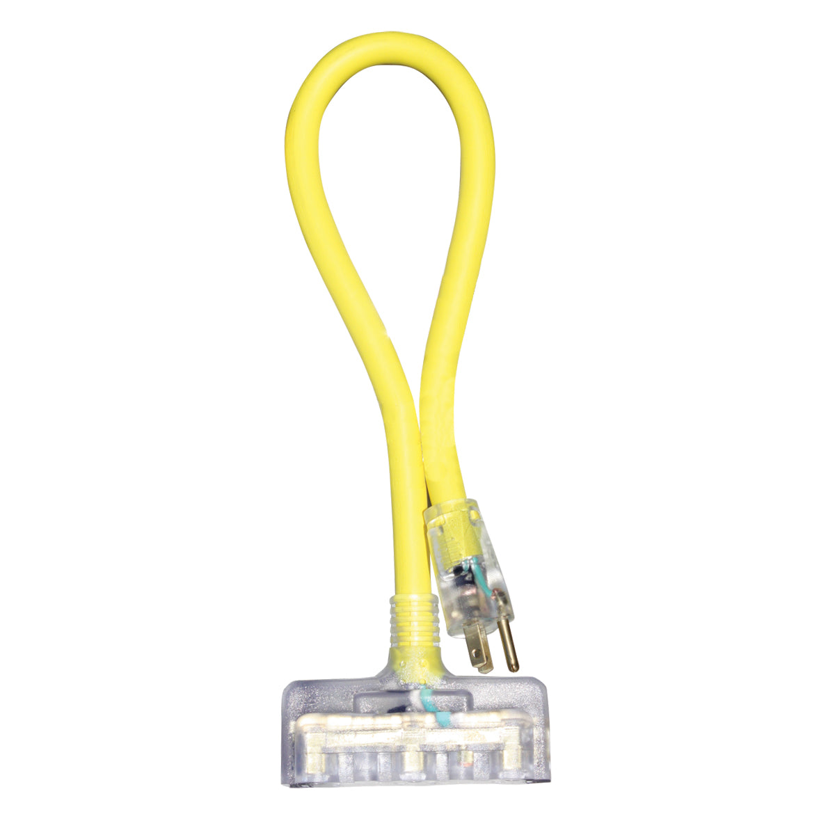 12/3X2' YELLOW POWER BLOCK ADAPTER, LIGHTED