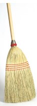 HOUSEHOLD CORN BROOM, 7/8" WOOD HANDLE