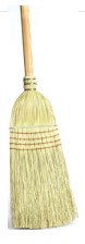 WAREHOUSE CORN BROOM, 1-1/8" WOOD HANDLE