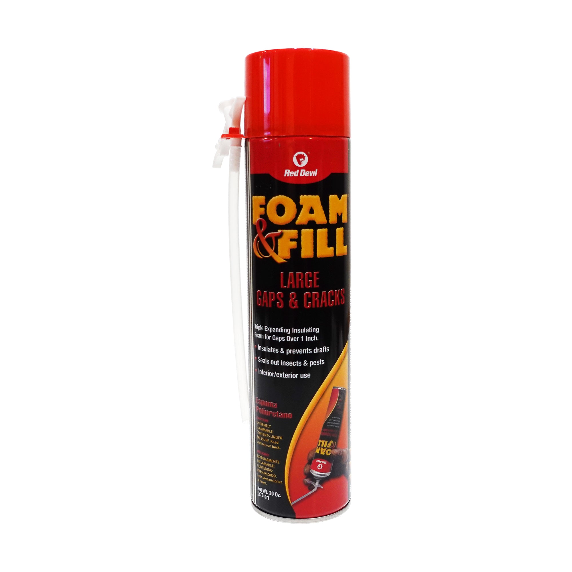 Red Devil Foam & Fill Large Gaps & Cracks Expanding Polyurethane Sealant 20 Oz. (570 g) Aerosol Can Champagne