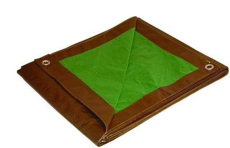 10X12 TARP, BROWN/GREEN VINYL