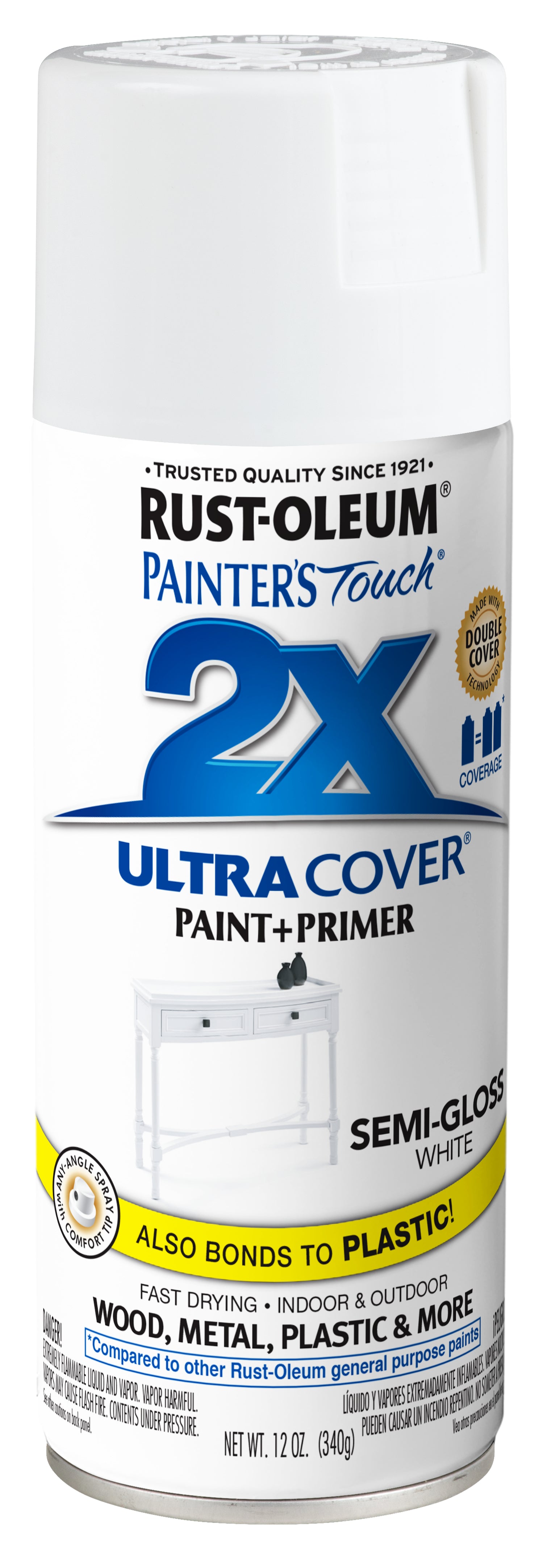 2X ULTRA COVER SPRAY, WHITE, SEMI-GLOSS 12oz