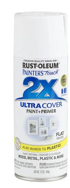 2X ULTRA COVER SPRAY, WHITE, FLAT 12oz