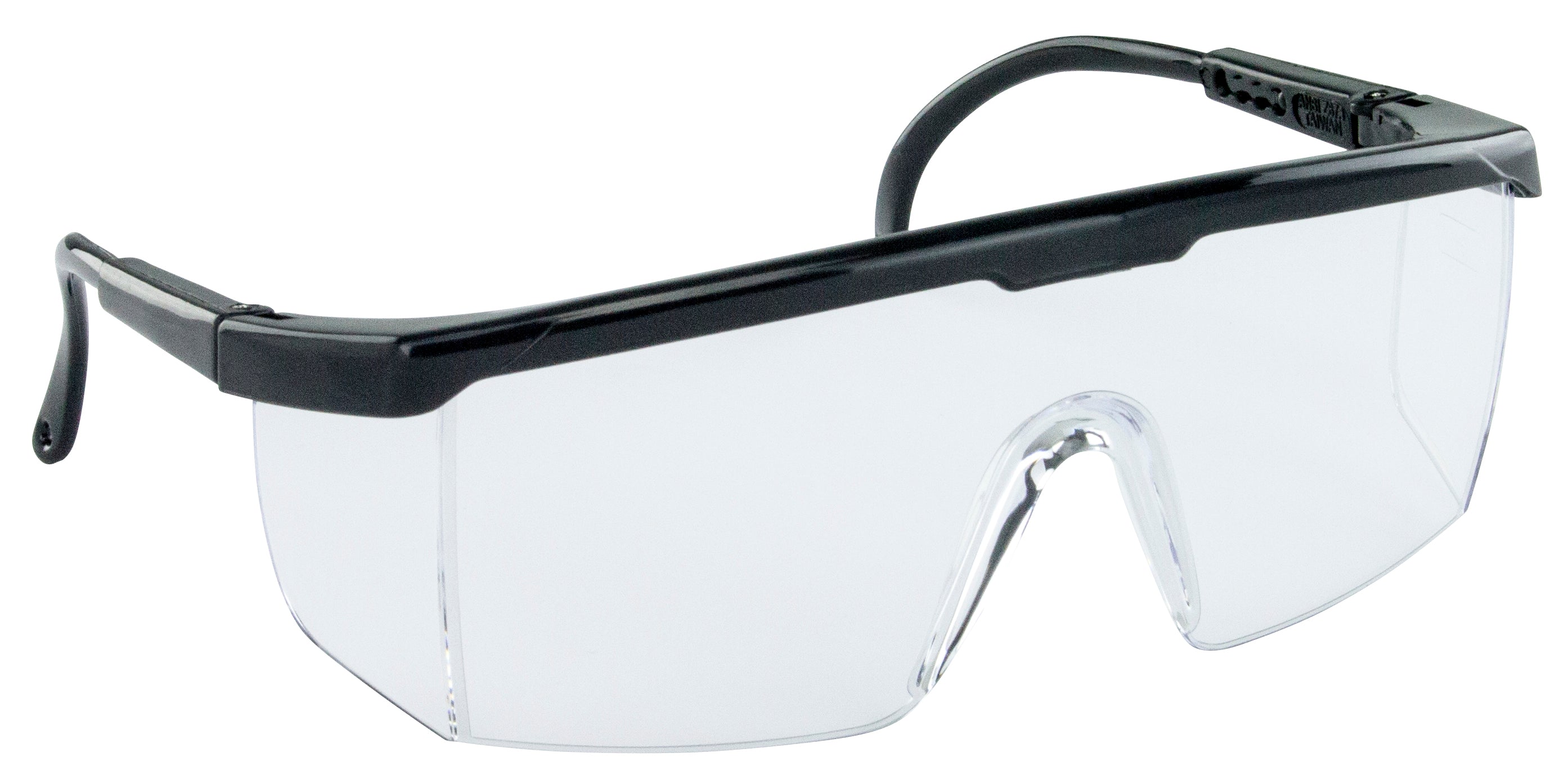 SAFETY GLASSES, BLACK/CLEAR