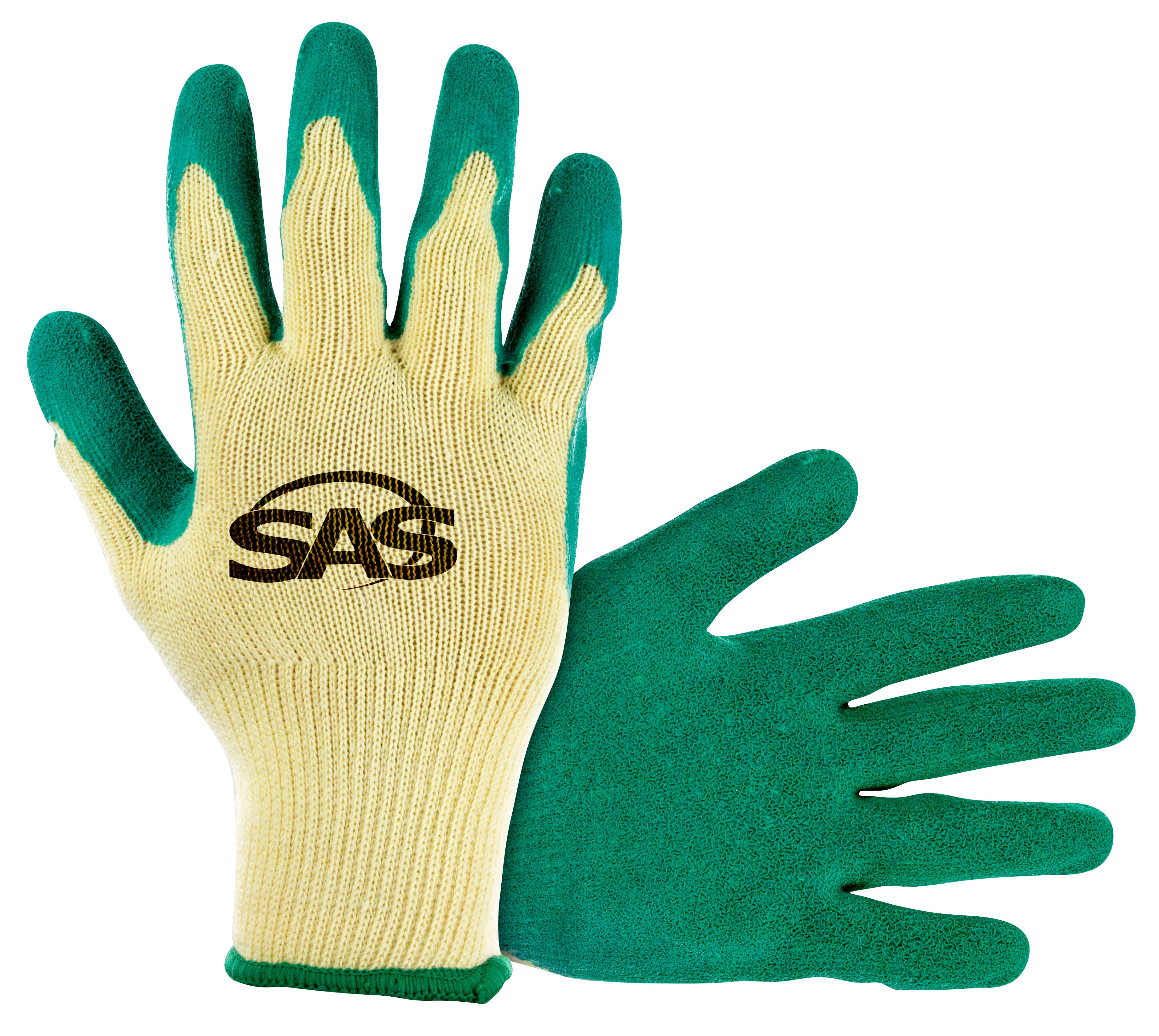 SAS Safety 6637 Wrinkled Finish Latex Coated Knit Gloves - Medium