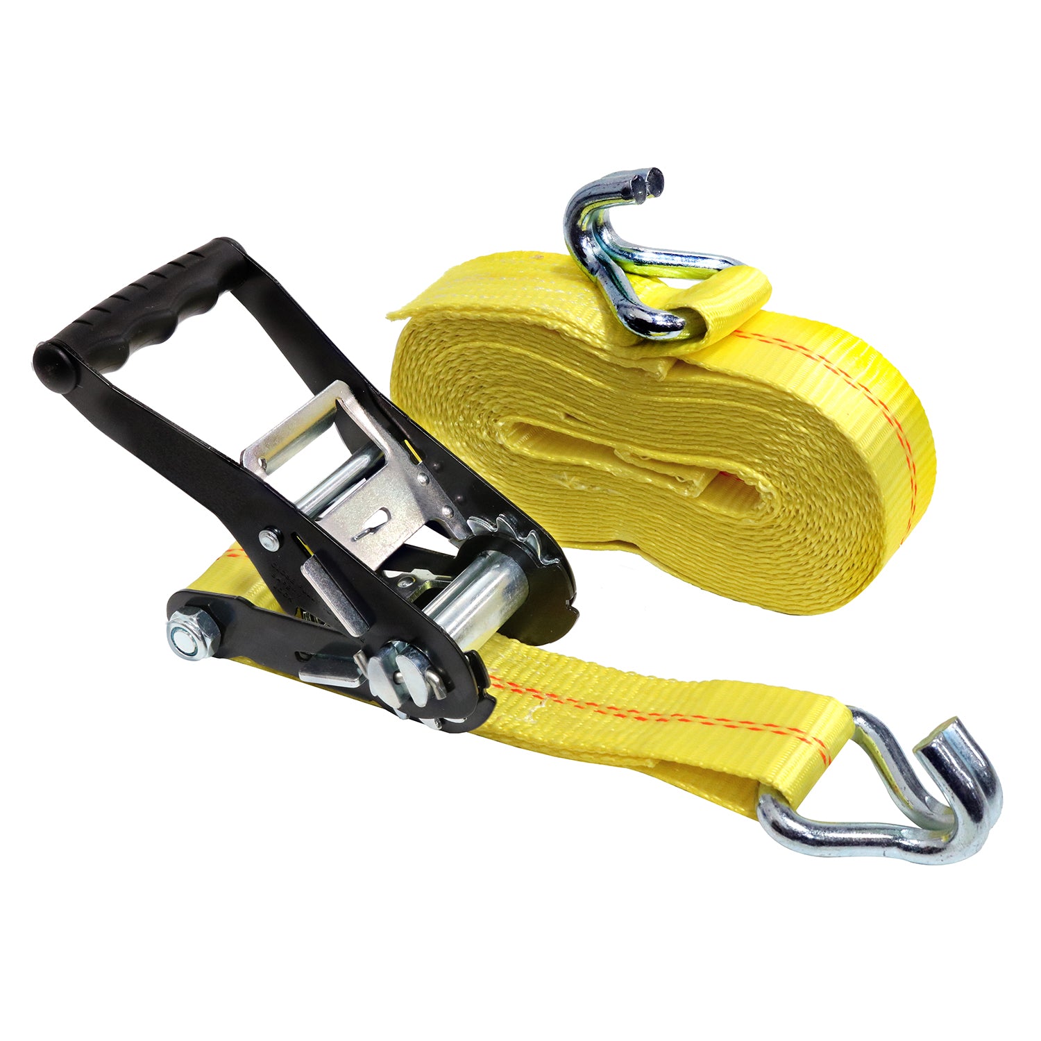 2" X 27' RATCHET TIE DOWN, J-HOOK