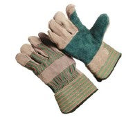 DOUBLE PALM LEATHER GLOVES LG