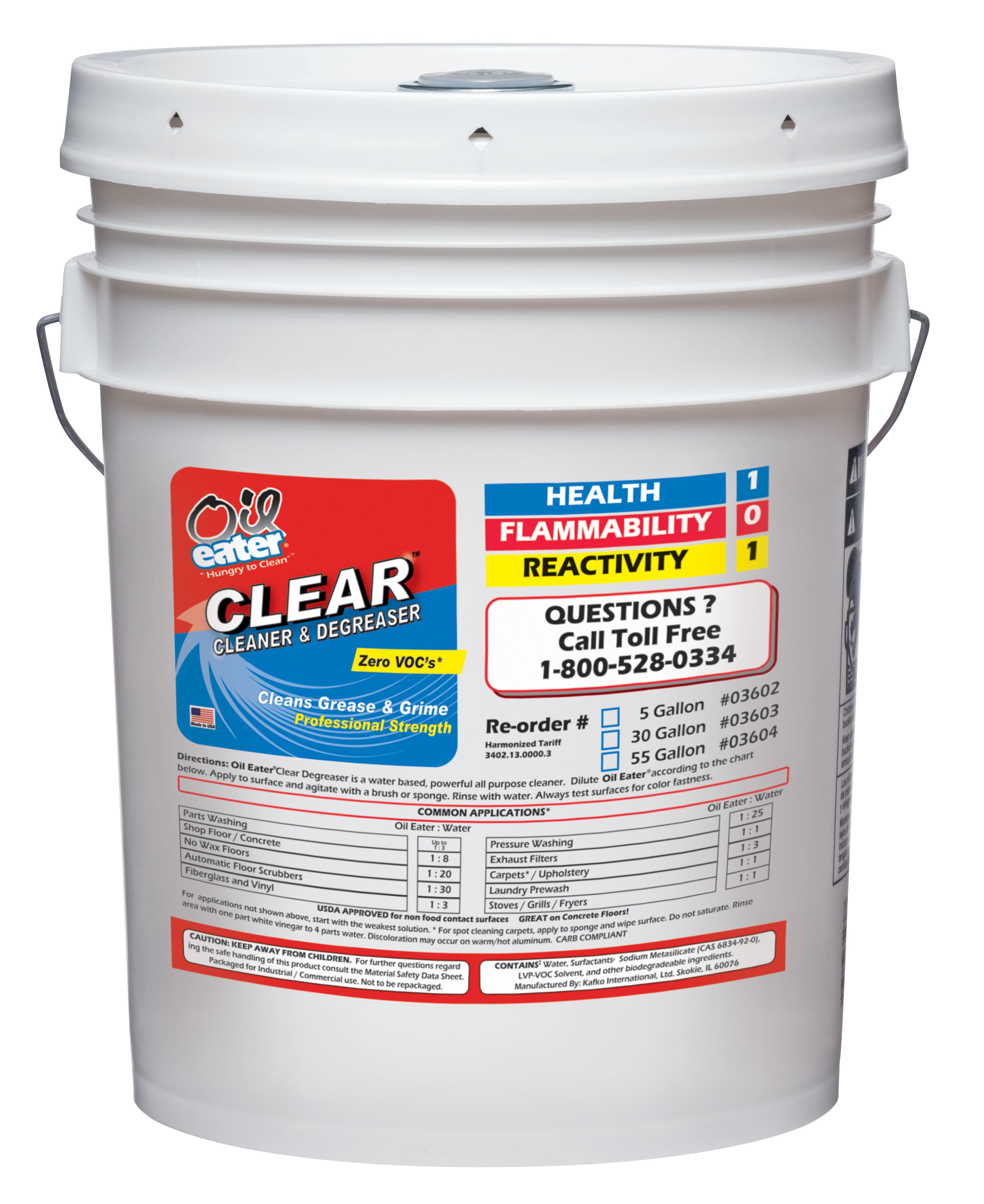 CLEAR CLEANER/DEGREASER ZERO VOC 5 GALLON