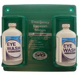 EYEWASH STATION (BOTTLE TYPE) WITH TWO 16 OZ. EYEWASH/IRRIGATE S