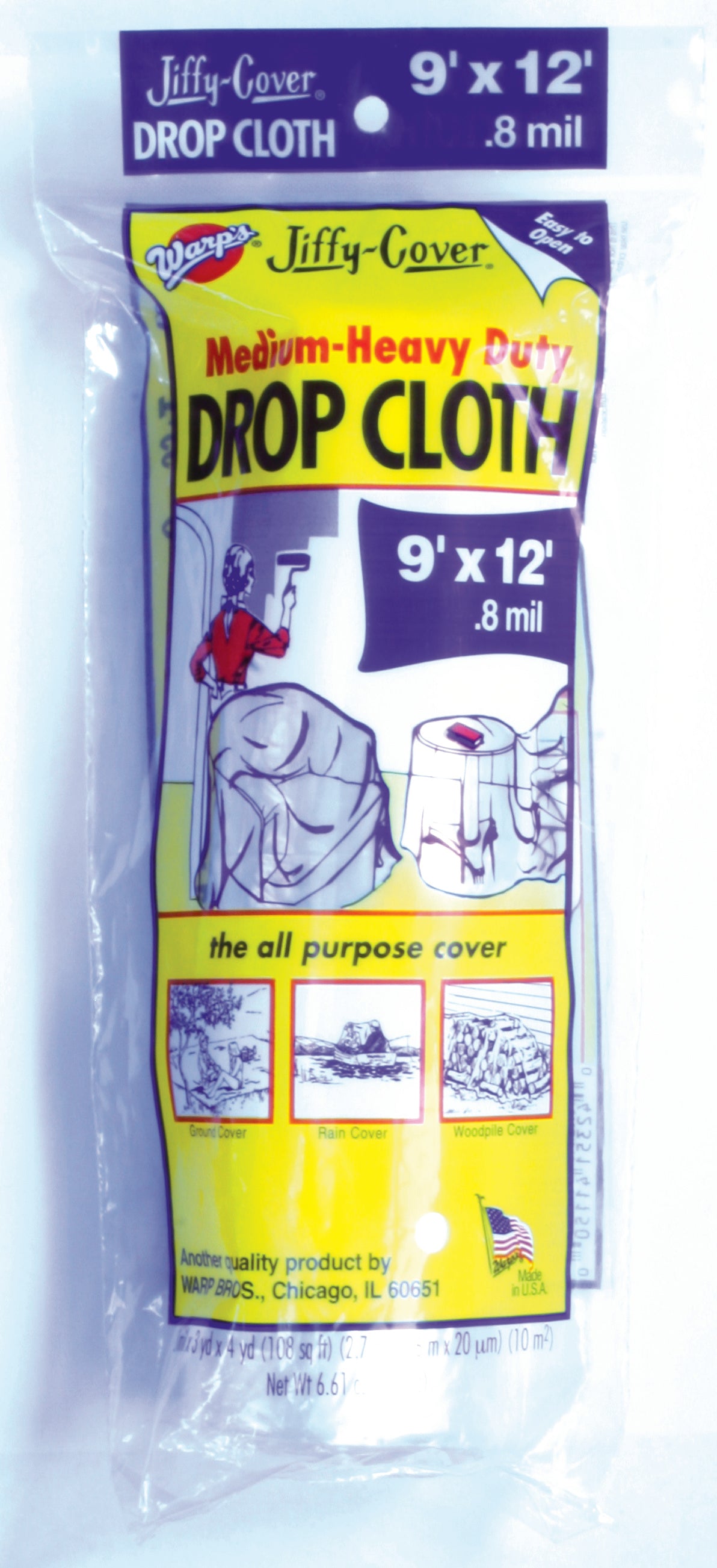 MED. DUTY DROP CLOTH, 8/10mil, 9'X12'