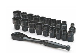 Crescent 20PC PASS-THRU SOCKET SET, 3/8" DRIVE, METRIC/SAE