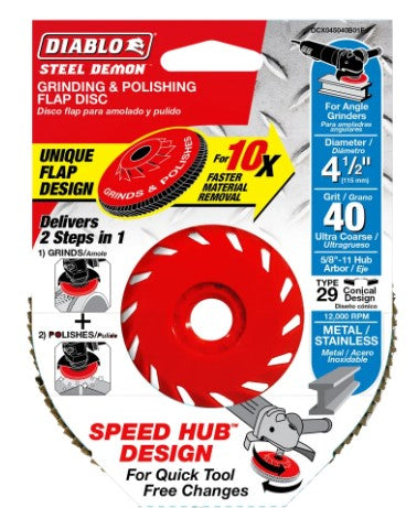 4-1/2 in. Steel Demon Flap Disc 40 Grit - with Speed Hub