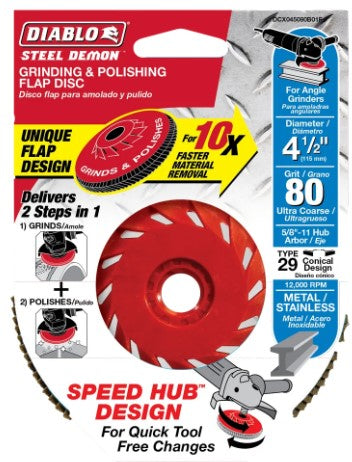 4-1/2 in. Steel Demon Flap Disc 80 Grit - with Speed Hub