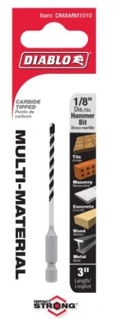 1/8 in. x 2 in. x 3 in. Multi-Material Carbide Tipped Hammer Dri