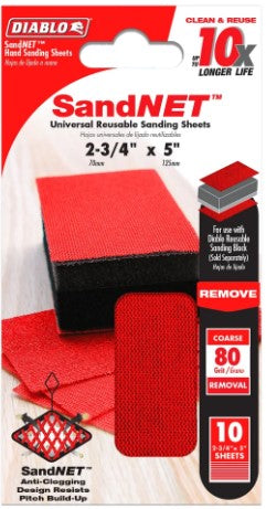 2-3/4 in. x 5 in. 80-Grit SandNET Reusable Sanding Sheets