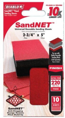 2-3/4 in. x 5 in. 220-Grit SandNET Reusable Sanding Sheets