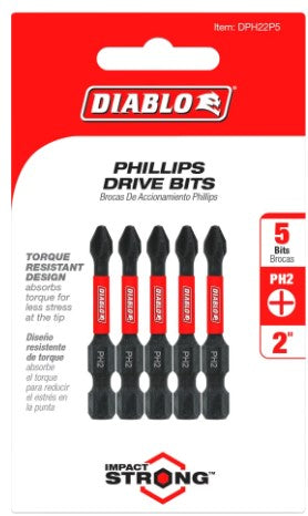 2 in. #2 Phillips Drive Bits (5-Pack)