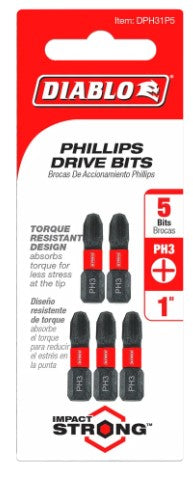 1 in. #3 Phillips Drive Bits (5-Pack)