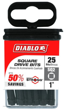 1 in. #2 Square Drive Bits (25-Pack)