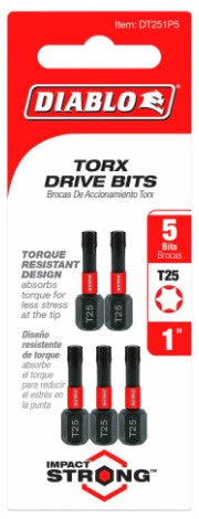 1 in. #25 Torx Drive Bits (5-Pack)