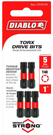 1 in. #40 Torx Drive Bits (5-Pack)