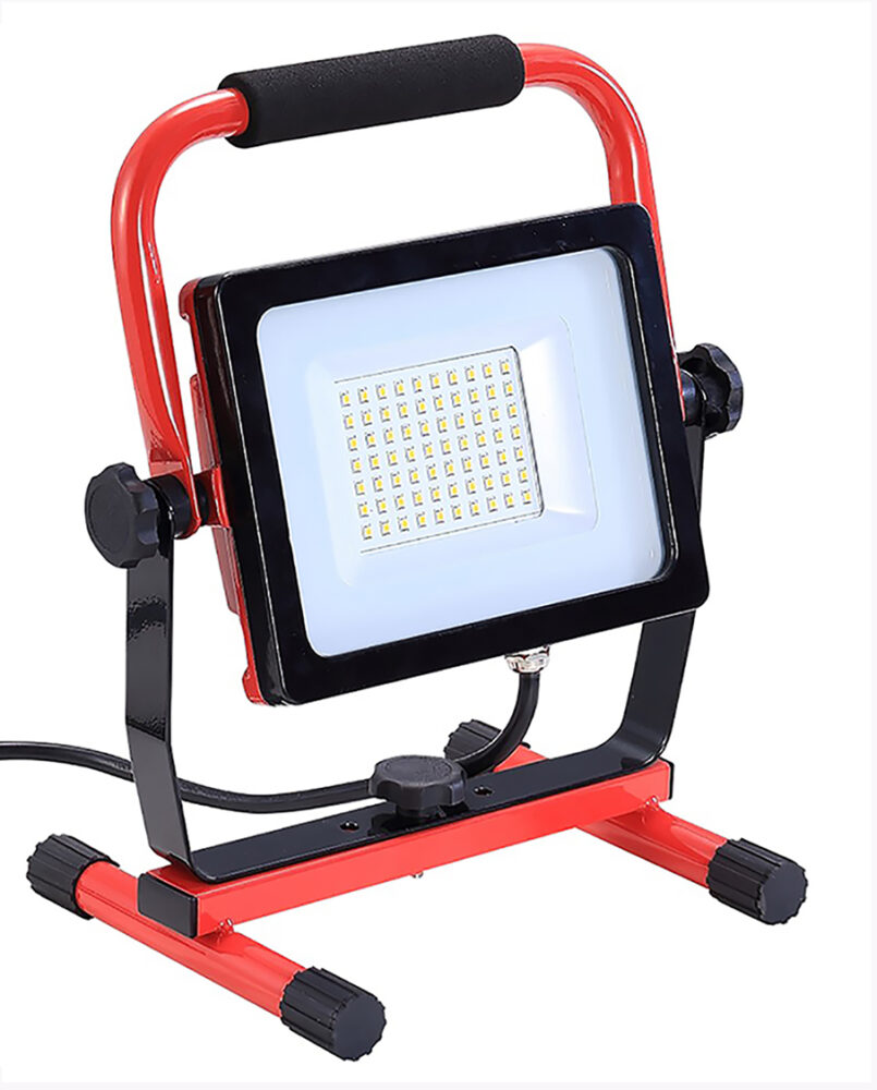 52W LED CORDED HANDHELD WORK FLOOD LIGHT W/5' 3-PRONG, 5000 LUME