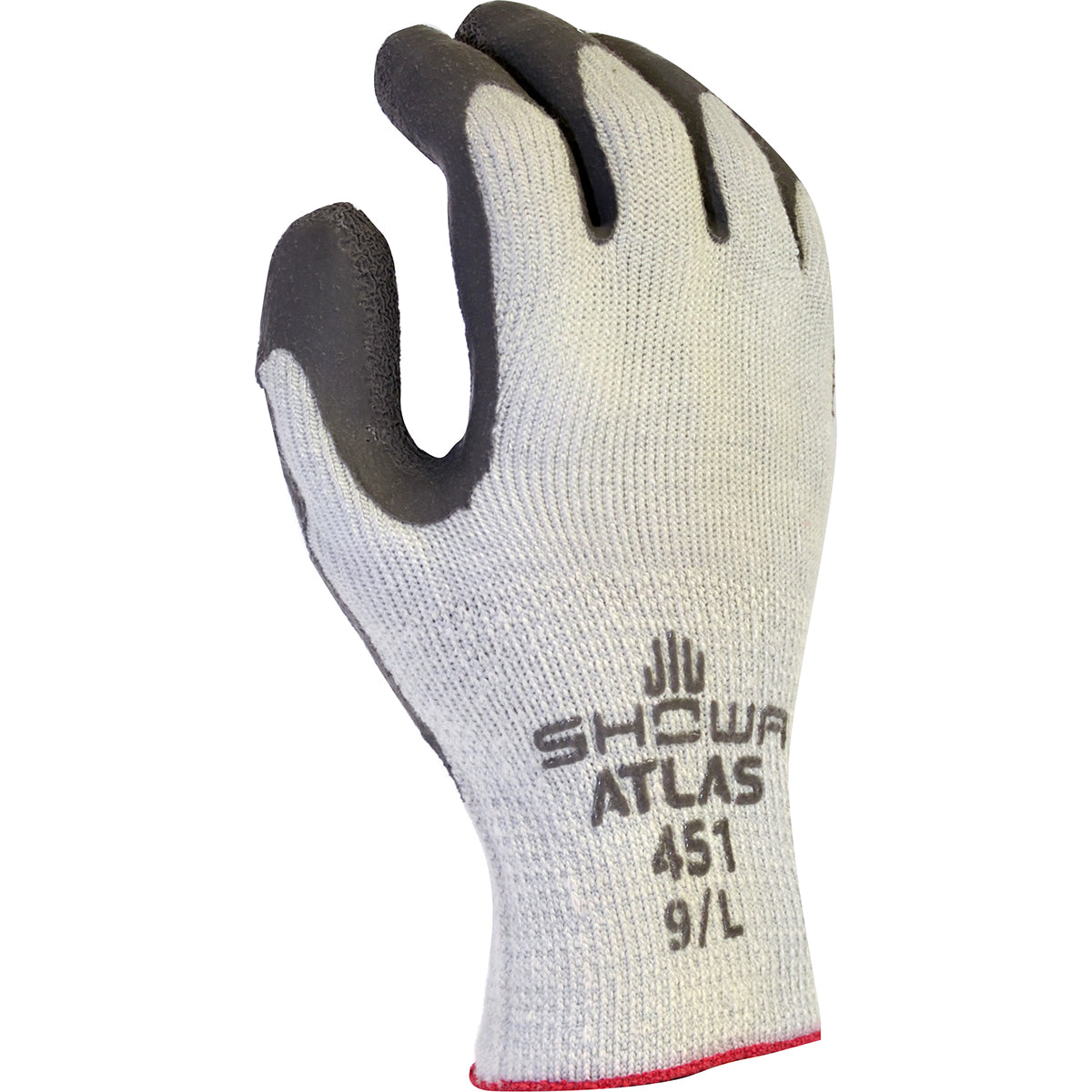 SHOWA Atlas Palm Coating Natural Rubber Glove, 10-Gauge Insulated Seamless Knitted Line XL