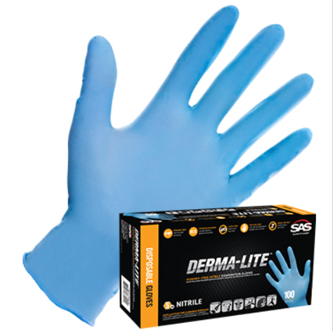 XL DERMA-LITE BLUE NITRILE GLOVES