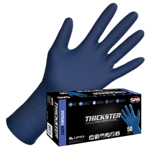 SAS Safety 6602-20 Thickster Powder-Free Exam Grade Gloves, Medium