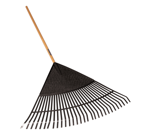 30" POLY RAKE, WOOD HANDLE