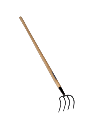 4-TINE BENT FORK, 54" WOOD HANDLE