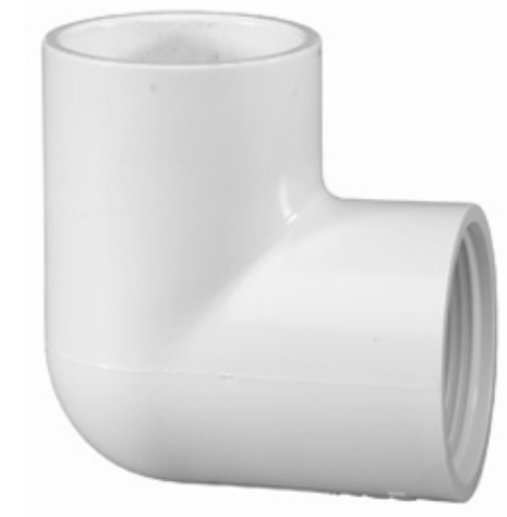 1/2" 90' ELBOW, SCH40 PVC, SXT