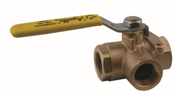 1/2" 3-WAY BRONZE BALL VALVE