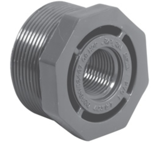 1-1/2X3/4 BUSHING, SCH80 PVC, TXT