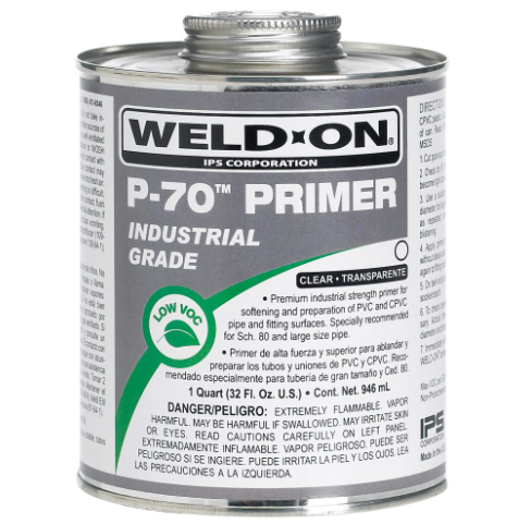 P-70 CLEAR PRIMER, QUART, APPLICATOR CAP