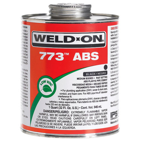 1/4 PT 773 ABS GLUE, BLACK